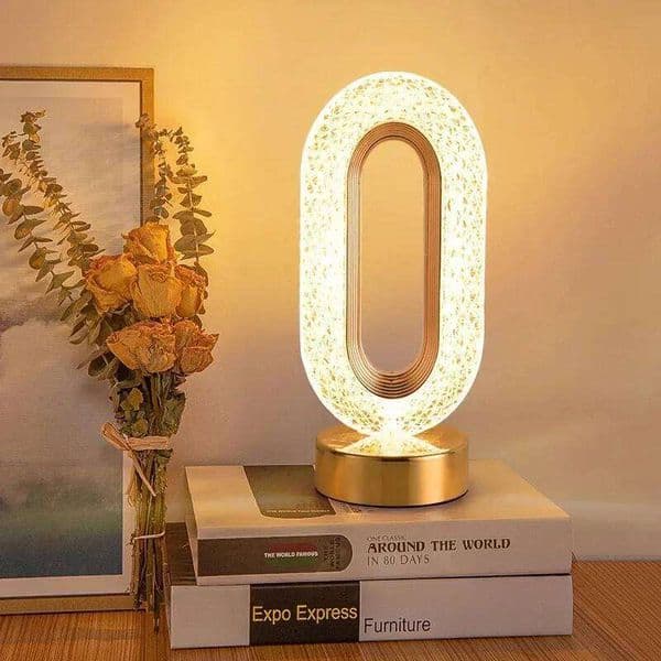Touch Control Crystal Track Night Light Girls Room Home Decor Aesthetics USB Bedside LED Ambient Table 3D Moon Lamp