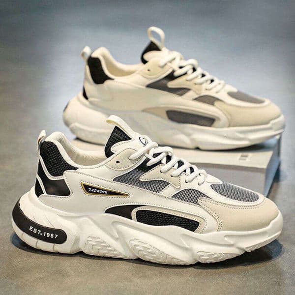 Spring and Autumn New Breathable Odor-Resistant Soft Sole Sports Dad Trendy Versatile Men's Height-Increasing Casual Shoes