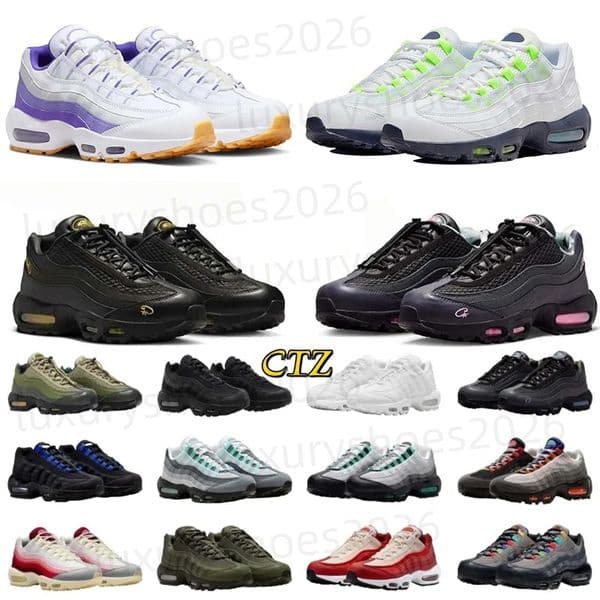 Mens Eur4 Big Size 13 OG 95s Running Shoes Womens Cushion Sports Classic Neon Triple Black All White Pink Foam Honey Blacks Storm Anatomy Outdoor Trainers