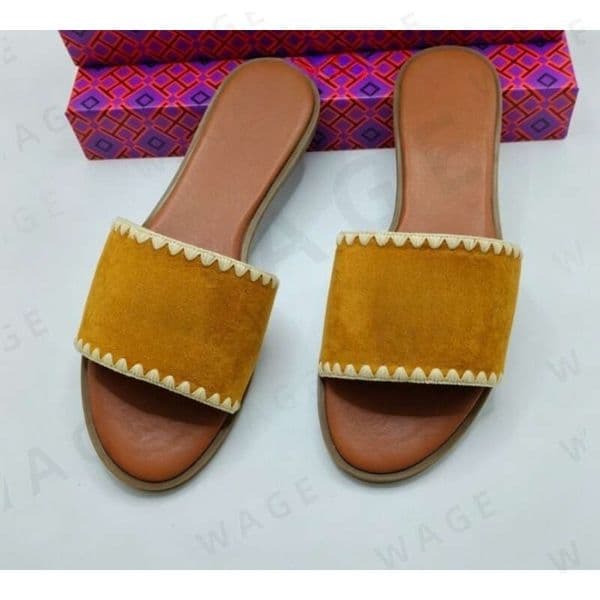 2026 Women's Velvet Slide Sandals with Gold Logo Contrast Stitching Multi-Color Luxury Comfort Slippers Cushioned for Daily-2
