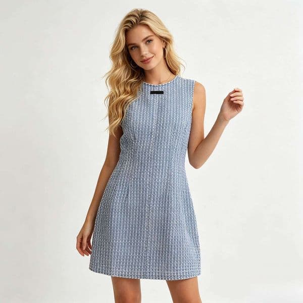 FC Designer's high-end women's spring and summer new style mature, simple, multifunctional round neck textured women's vest