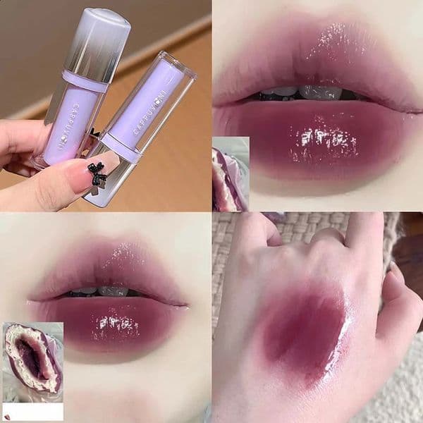 Mirror Lip Glaze izing Waterproof Forming Quickly Grape Purple Water Light Lip Gloss Non-Sticky Red Jelly Lipstick Makeup 260424