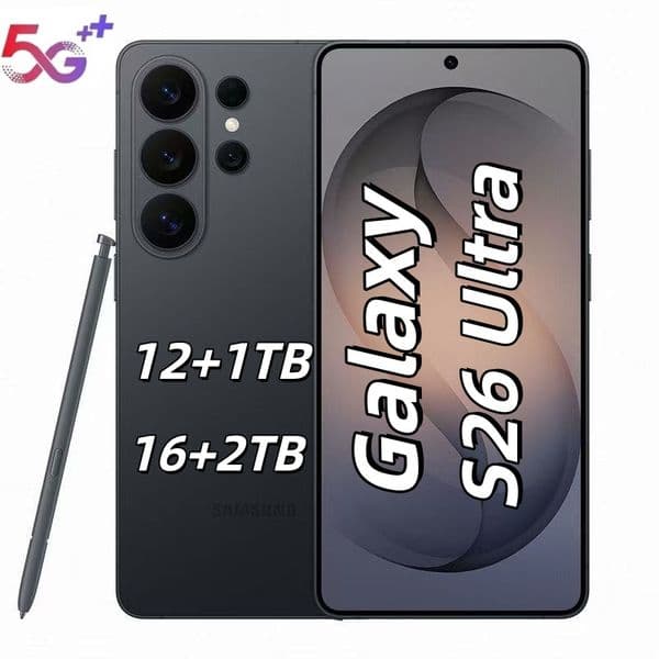 Latest S25/S26 Ultra 5G Phone Unlock Touch Screen 6.9-inch Phone Android Smartphone Camera Phone Display Face ID GPS Phone Video