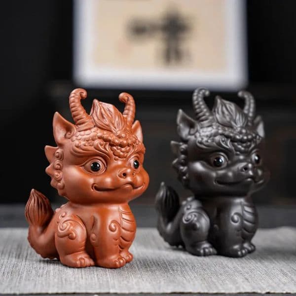 Luxury room Designer Decor Purple Sand Pet Dragon Ornaments To Attract Wealth Fine Accessories Home Tea Table Personalized Decorations Decor 8 thumbnail 2