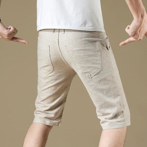 Summer Linen Casual Pants Mens Comfortable Male Clothing Soft Short Fashion Kneelength Beach Breathable Flax Shorts 260424