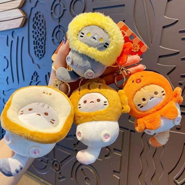 Cat Doll Keychain Plush Car Bag Pendant Cartoon Earphone Accessories 260424