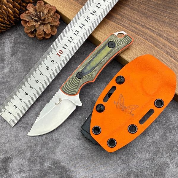 15017 Outdoor Fixed Blade folding knife Knife with Holster 8Cr13Mov Blade Sharp Cutting Hunting Knife Defensive Pocket Knife Survival Knife