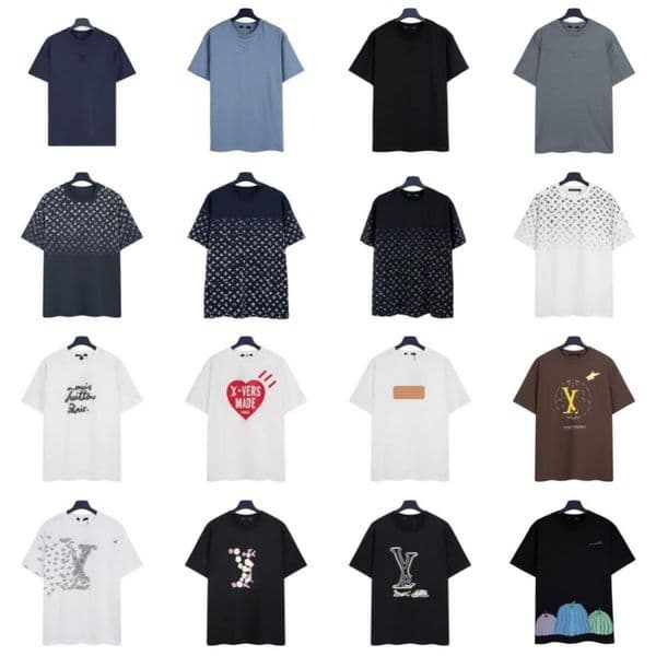 26ss lvs shirt mens fashion louise t shirt designers men clothing black white tees short sleeve womens casual hip hop streetwear lvs tshirts