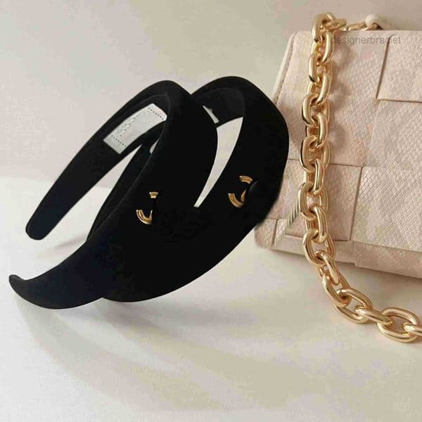 Brand Letter Designer Headband for Women Black Hoop Hairband Sponge Headbands Fashion Hair Accessories Party Gift