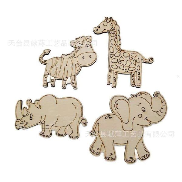 10pcs DIY Creativity Animal Wood Chip Home Party Decoration Kindergarten Handmade Wooden Accessories Hanging Ornament Kids Toys