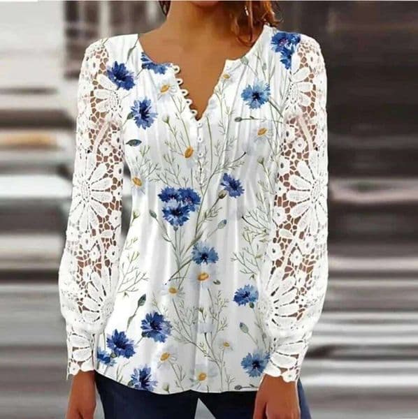 NEW Elegant Loose Temperament Casual Women Long Sleeve Printed Woman Shirt Weekend