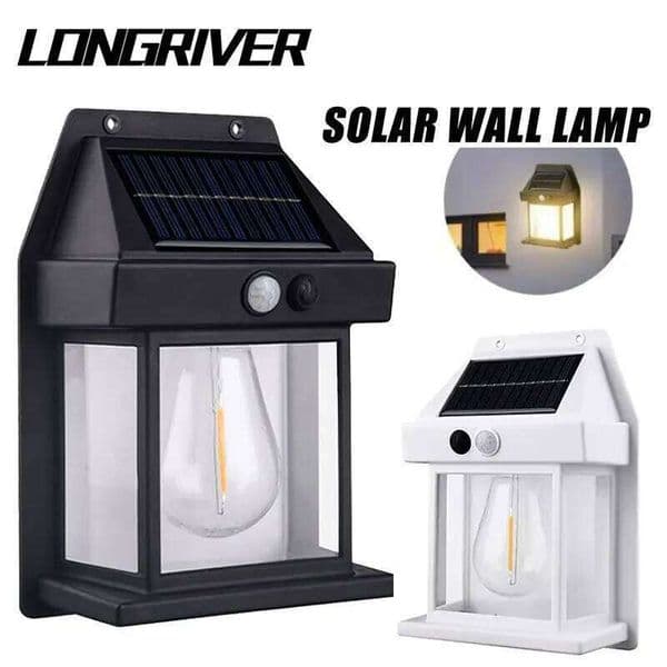 LONGRIVER Solar Tungsten Night Intelligent Motion Sensor Wall Lamp Waterproof Courtyard Garden Decoration Lantern