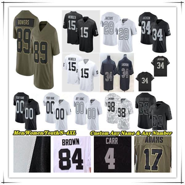 American Football Jersey Fernando Mendoza Ashton Jeanty Maxx Crosby Aidan O'Connell Brock Bowers Tre Tucker Dont'e Thornton Jr Michael Mayer Treydan Stukes 4XL
