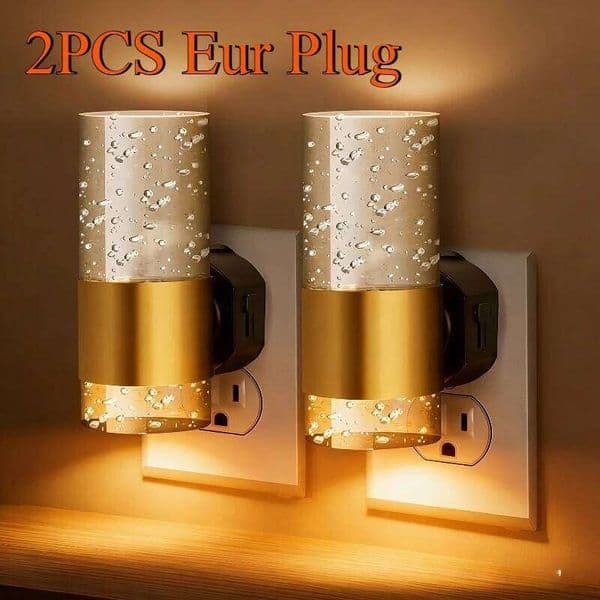 Acrylic Plug into LED Adjustable Brightness Automatic Night Light For Home Living Room Decorative Wall Lights