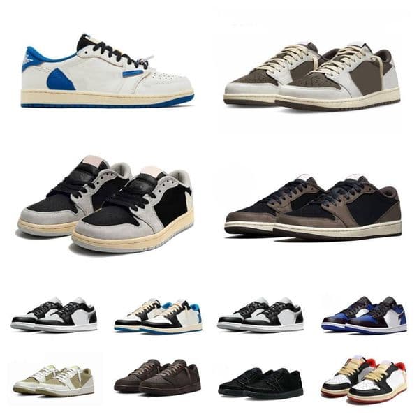 Designer 1 1S Low Sports Shoes Trainers TS Man Women J1 Military Blue Reverse Mocha UNC Jack Dark Canary Basketball RetroeS Medium Olive White Brown Sneakers S8