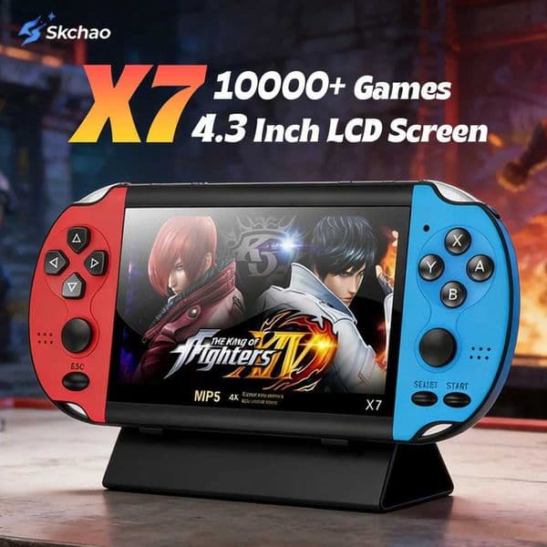 10000 Games X7 Retro Handheld Game Console with 43 Inch LCD Screen 8GB TF Card Built-in MP5 Video Game Classic Game Console T260424