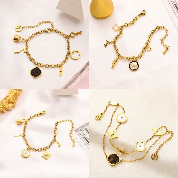 Designer bracelet fashionable classic leather bracelet Cuban chain women's bracelet birthday party gift 005