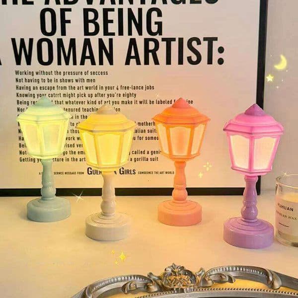 Geometric Flower Bud Button Battery LED Table Lamps Desk For Bedroom Dining Touch Night Light Simple Modern Decoration