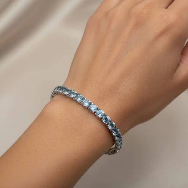 Popular European American Colorful Moissanite Bracelet S925 Sterling Silver Tennis Chain 5mm Women Light Luxury Design Exquisite