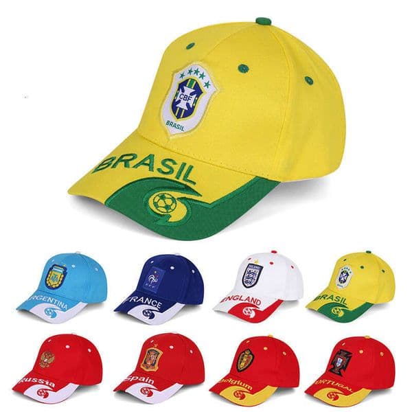 World Cup Football Baseball Cap Cotton Brazil France Italy Netherlands Sun Hat