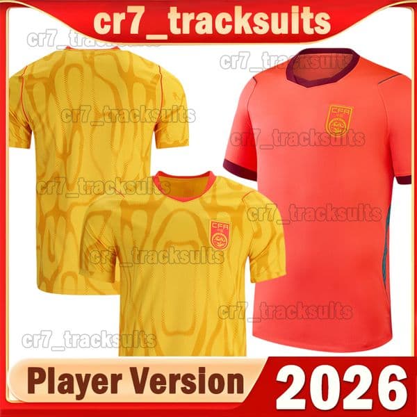 26 27 China National Football Team Soccer Jerseys CHENG J. ZHANG Y.N. 2026 2027 BEHRAM LIN L.M. WANG S.Y. GAO T.Y. XU B. Player Version Football Shirts Men Uniforms
