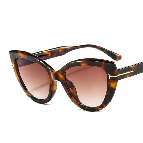 NEEDU New Cat Eyes T-Shaped Decorative Women Progressive Color Sunglasses Cross-border Hot Selling Fashion Sunglasses