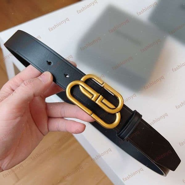 New Paris Home B 3.0cm Womens Belt Designer Double 8 Belt Genuine Leather Plain Cowhide Simple Artistic Cool Style Versatile