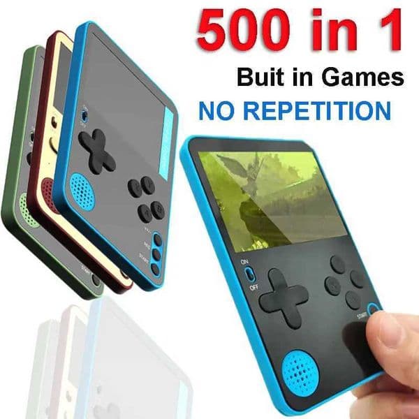 Handheld Game Console 500 Classic Games LCD Portable Retro Video Mini Game Console Rechargeable Great Gift for Kids and Adults T260424