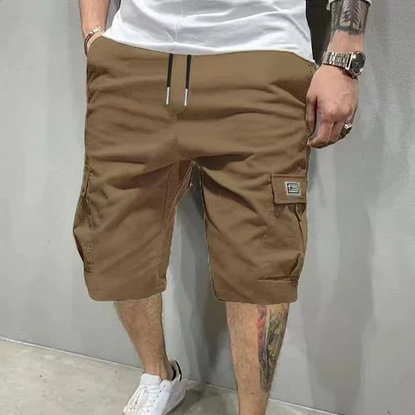 Summer Mens Cargo Shorts Fashion Korean Version Loose Five Quarter Pants Mens Multi-pocket Straight Casual Short Pants 260424