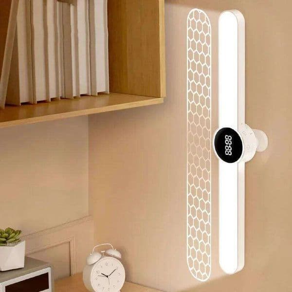 LED USB Hanging Magnetic Stepless Dimming Clock Table Lamp Recharge Cabinet Closet Wardrobede Bedroom Desk Night Light