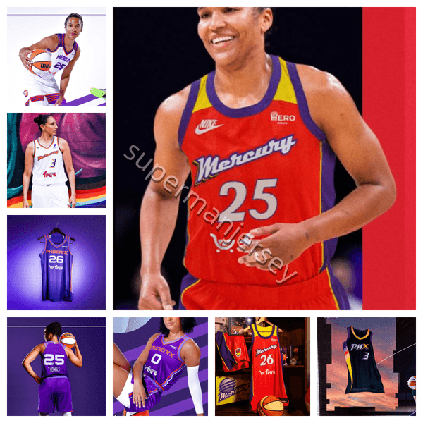 Women Basketball Phoenixes Mercury Jersey Brittney Griner Diana Taurasi Sophie Cunningham Sug Sutton Rebecca Allen Amy Atwell Morgan Bertsch Natasha 2026 WNBA AA