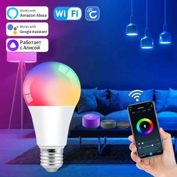 AC85-265V 12W 15W 18W E27 Smart WiFi Bulb Dimmable RGBCW LED Lamp Alexa Google Assitant Alice Voice Control CozyLife APP