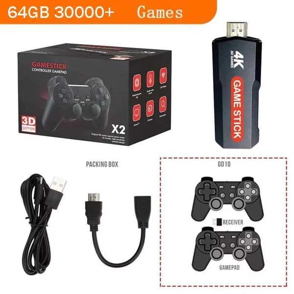 X2 Retro Game Console Game stick 4G WiFi Wireless Controller Android 30000 Retro Game support N64 GBA HD 4K stick T260424