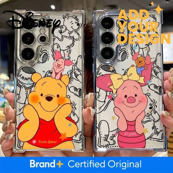Designer Disney Cute Winnie The Pooh For Samsung S26 S25 Edge S24 S23 S22 S21 S20 Note 20 Ultra Plus Lite Anti-Fall Phone Case Luxury 16a6