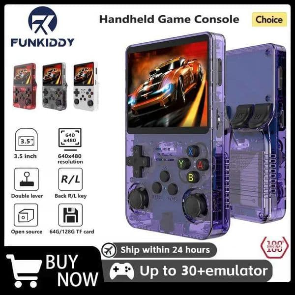 FUNKIDDY R36S Video Game Console Open Source 100 Arkos 35 Inch I Screen Portable Pocket Video Player 64G/128G 2026 New Kids T260424