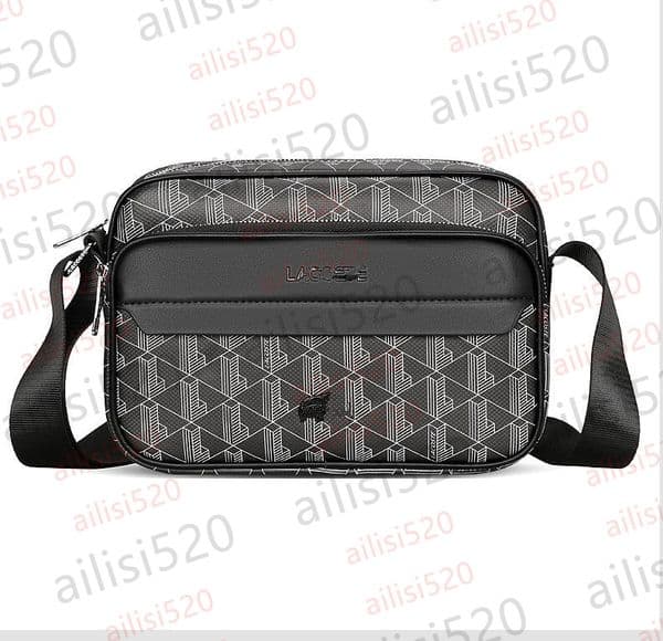 HOT designer durable Zipper handbags Vertical Crocodile fashion mens print shoulder bags man adjustable strap business crossbody bag geometric pattern
