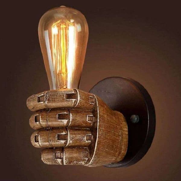 Nordic Retro Resin Lamp Left Right Hand Fist Sconces Wall Fixture Home Decor Light Indoor Restaurant Bar Decoration