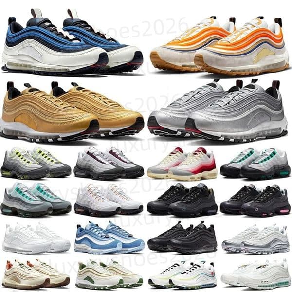 Desig Plus Tn Triple White Black Pink Running Shoes 97 OG Metallic Gold Silver Bullet Mens Trainers Women Sports Sneakers 40-45