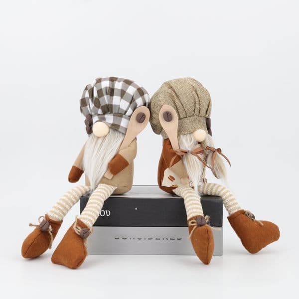 Coffee Chef Hat Hanging Leg Rudolph Ornament Home Decoration Coffee Bean Gnome Dwarf Indoor Accessory 1pc/2pcs