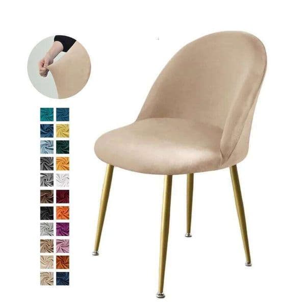 1/2pcs Soft Velvet Dining Curved Duckbill Chair Slipcover Short Back Seat Cover for Living Room Hotel Wedding Party 26W0427