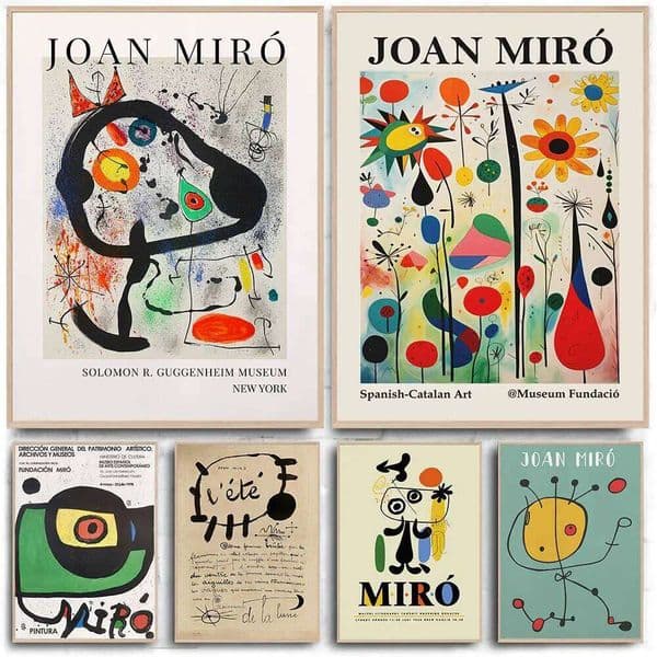 Joan Miro Abstract Vintage Posters Minimalist Wall Art Print Canvas Painting for Living Room Modern Home Decor 26L0427