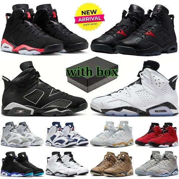 2026 with box 6 6s mens basketball shoes Black Infrared Toro UNC Washed Denim Metallic Silver Midnight Navy Reverse Oreo Men Trainers Sports Sneakers Sneaker