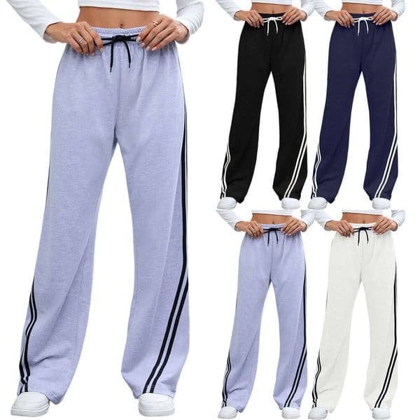European and American foreign trade Amazon spring-summer new loose straight wide-leg pants with drawstring casual sweatpants