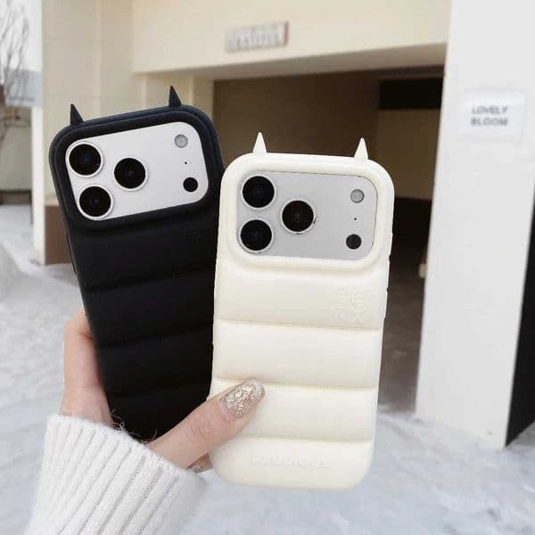 3D Devil Horns Liquid Silicone Phone Case For iPhone 17 16 15 14 Plus 13 12 Pro Max 16E Soft Shockproof Protection Back Cover T260424