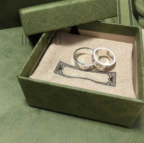 Classic Designer Band Rings Letter Heart Charm Rings Silver Plated Skull Flower Rings for Women Mens Party Punk Fashion Jewelry Love Gift