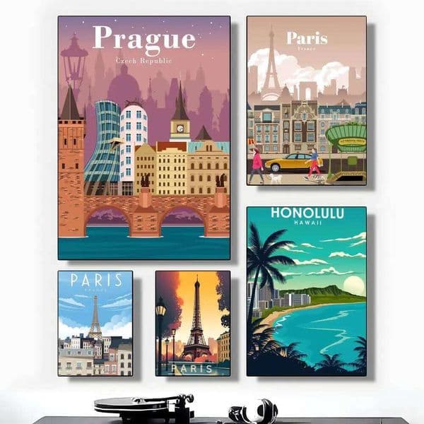 Travel City Landscape Coordinates High-Grade Poster For Home Room Bar Cafe Decoration Art & Present 26H0426