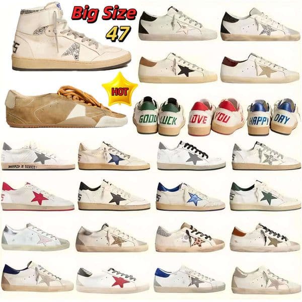 Designer super shoes Sneakers shoes Casual shoes super Star Shoes Luxury Dirty Old Loafers Italy Brand Platform Trainers gold black Mens Womens big size 35-47