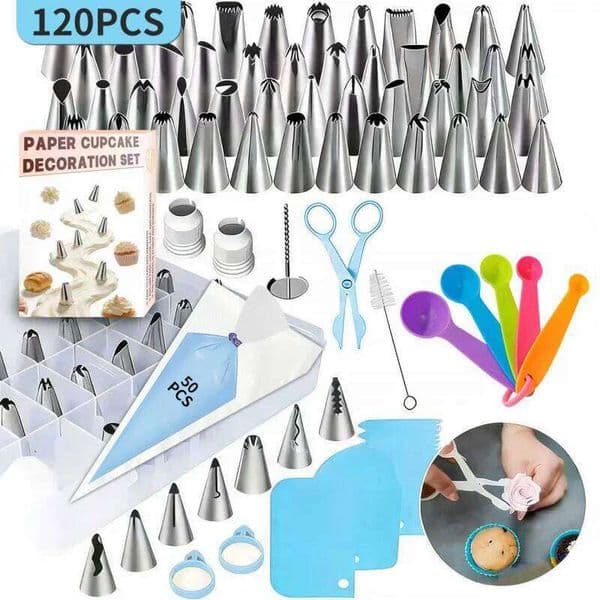 Hot Selling 120 Piece Of Stainless Steel Making Tools Beginner's Home Piping Mouth Set DIY Party Cake Baking