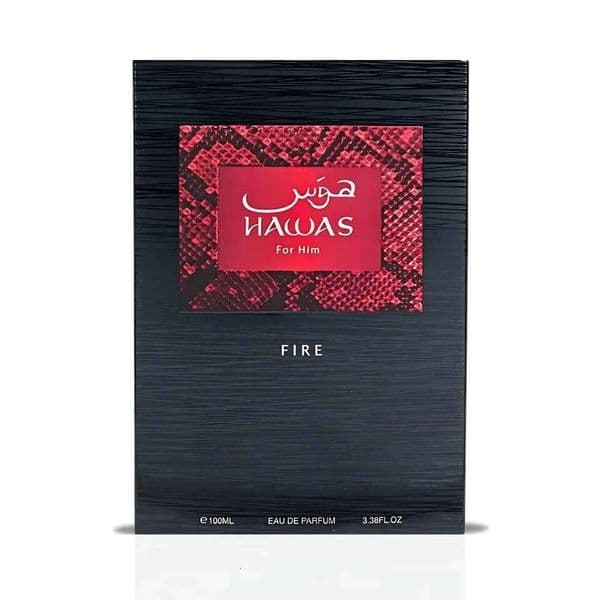 RASASI Hawas Fire Eau De Parfum Spray 100ml 3.4oz - Bold and Long-Lasting Arabic Perfume with Fiery 26H0413
