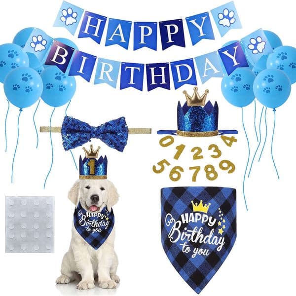 Famous brand Bestselling Pet Party Decoration Dog Triangle Scarf Balloon Bib Birthday Hat Bow Tie pupakaIK